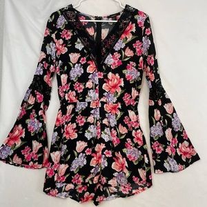 Forever 21 Floral Lace Romper